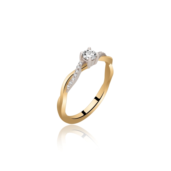 Pierścionek Złoty Z Brylantami 0,17ct RS0307