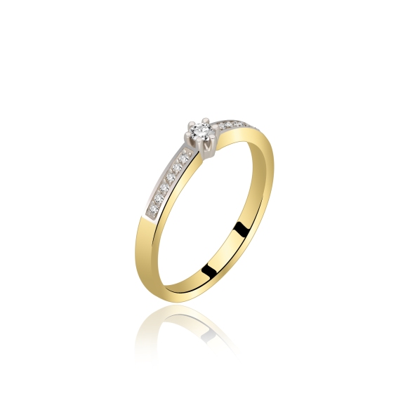 Pierścionek Złoty Z Brylantami 0,12ct RS0332