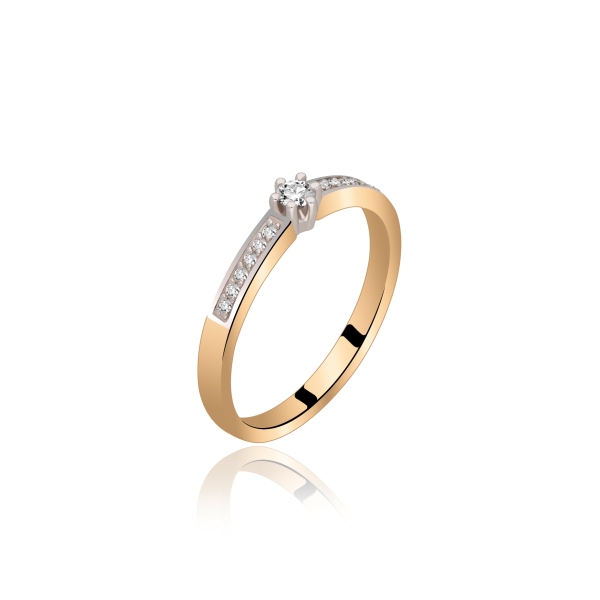 Pierścionek Złoty Z Brylantami 0,12ct RS0332