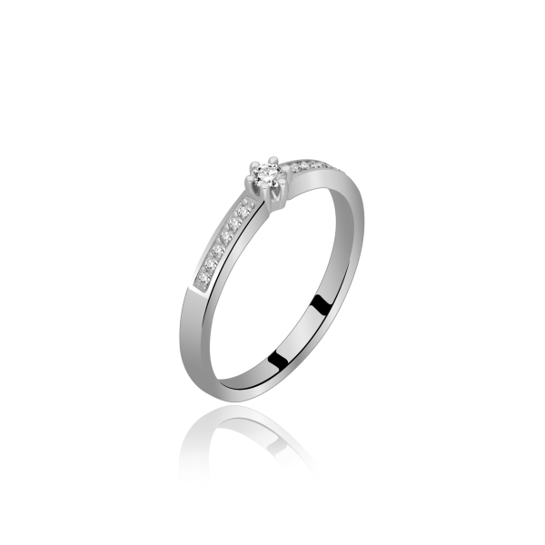 Pierścionek Złoty Z Brylantami 0,12ct RS0332