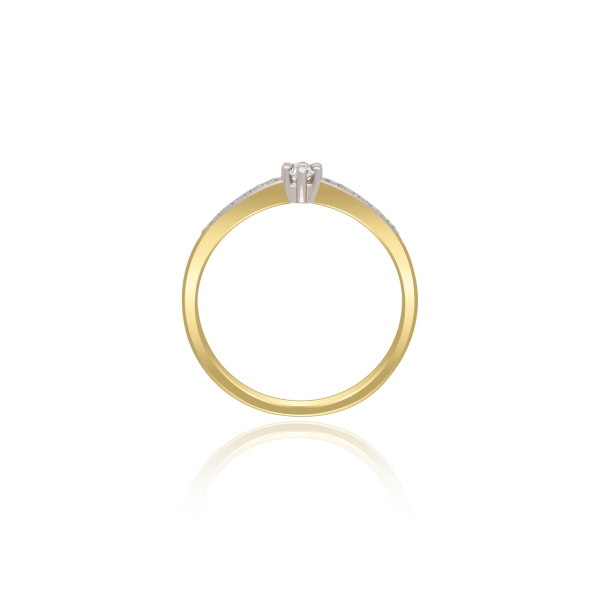 Pierścionek Złoty Z Brylantami 0,12ct RS0332