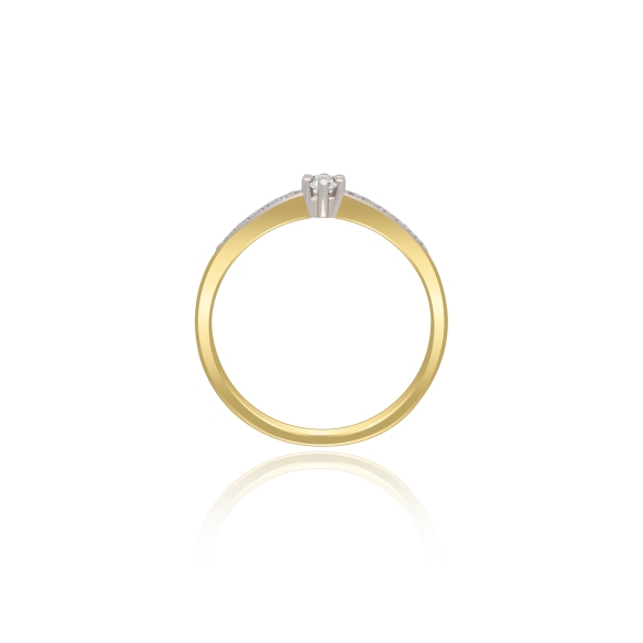 Pierścionek Złoty Z Brylantami 0,12ct RS0332