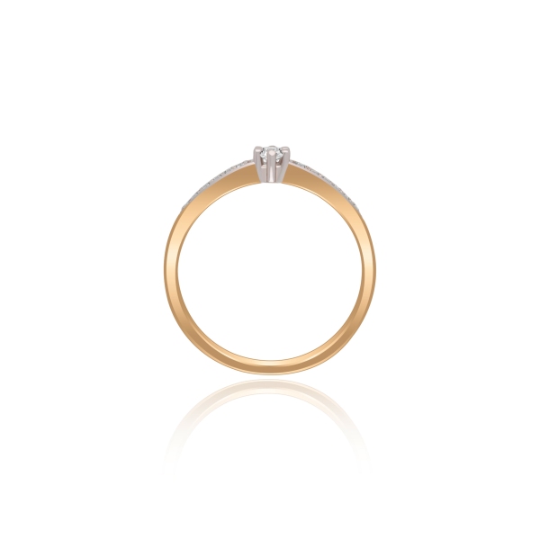 Pierścionek Złoty Z Brylantami 0,12ct RS0332
