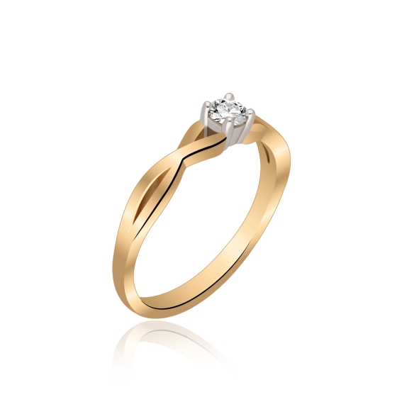 Pierścionek Złoty Z Brylantem 0,15ct RS0306BIS