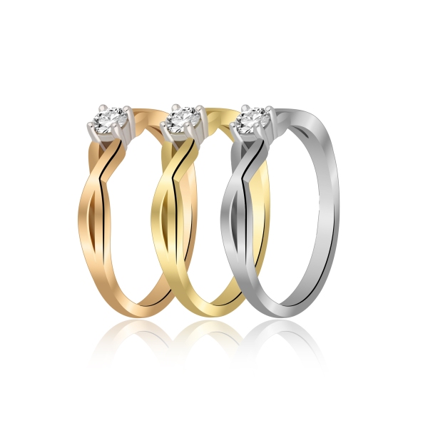 Pierścionek Złoty Z Brylantem 0,15ct RS0306BIS