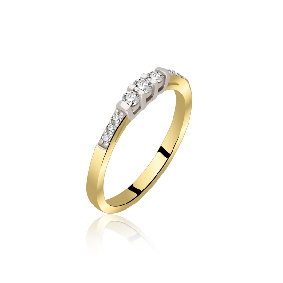 Pierścionek Złoty Z Brylantami 0,19ct RS0449