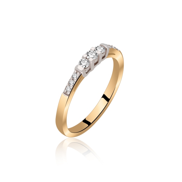 Pierścionek Złoty Z Brylantami 0,19ct RS0449