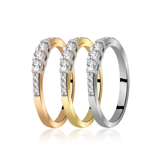 Pierścionek Złoty Z Brylantami 0,19ct RS0449