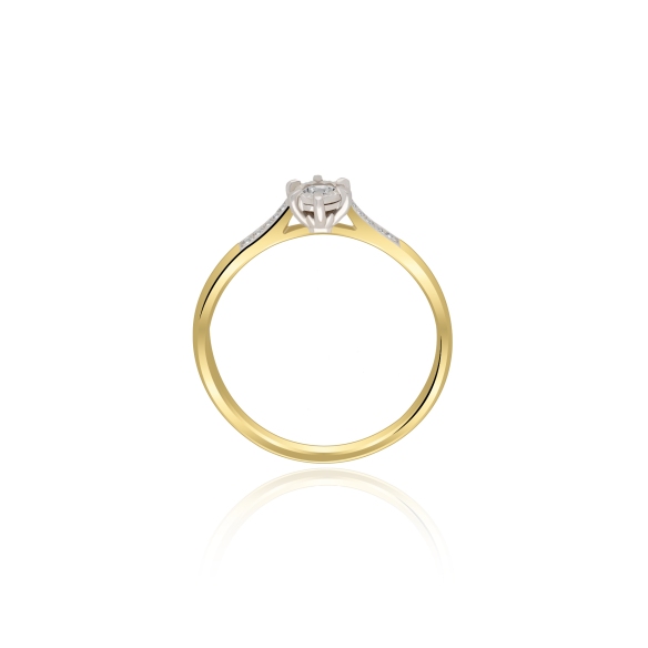 Pierścionek Złoty Z Brylantami 0,12ct RSR63572YW