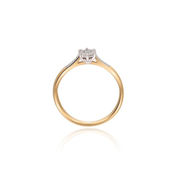 Pierścionek Złoty Z Brylantami 0,12ct RSR63572YW