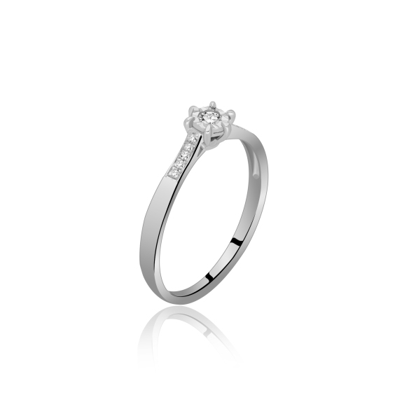 Pierścionek Złoty Z Brylantami 0,12ct RSR63572YW