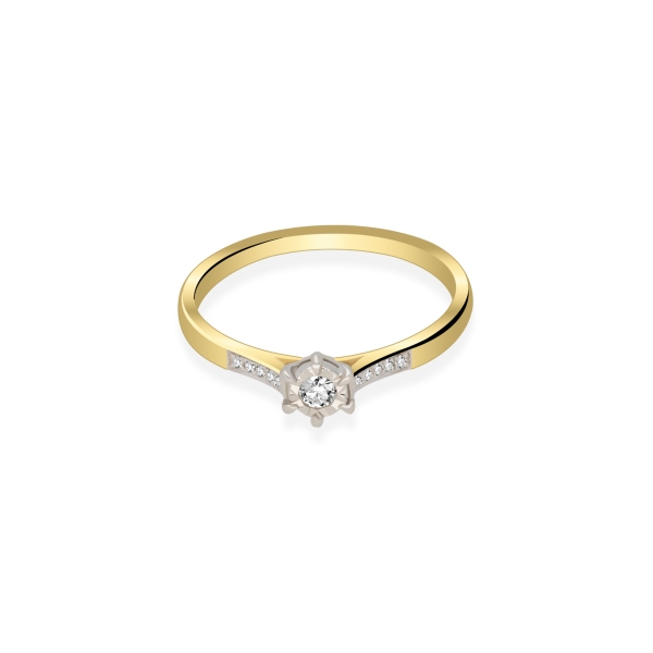 Pierścionek Złoty Z Brylantami 0,12ct RSR63572YW