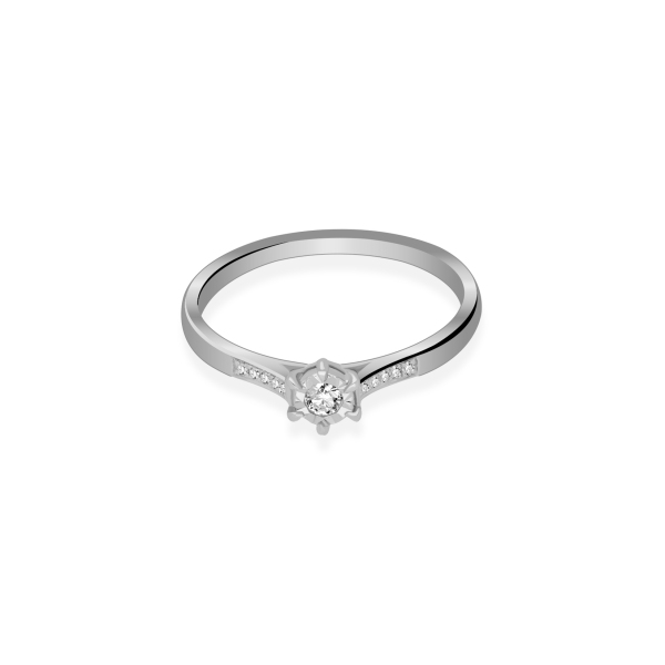 Pierścionek Złoty Z Brylantami 0,12ct RSR63572YW