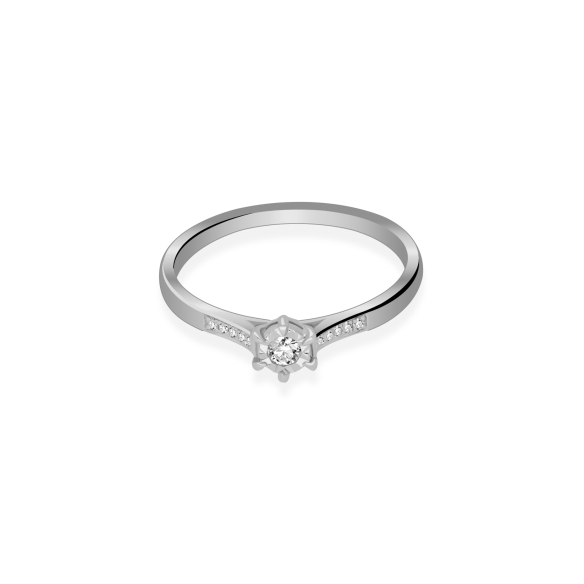 Pierścionek Złoty Z Brylantami 0,12ct RSR63572YW