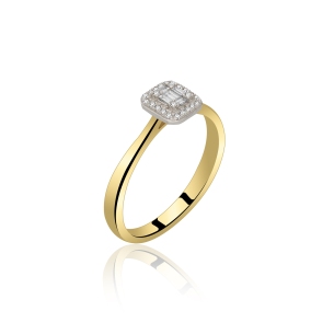 Pierścionek Złoty Z Brylantami 0,12ct RSR71618YW