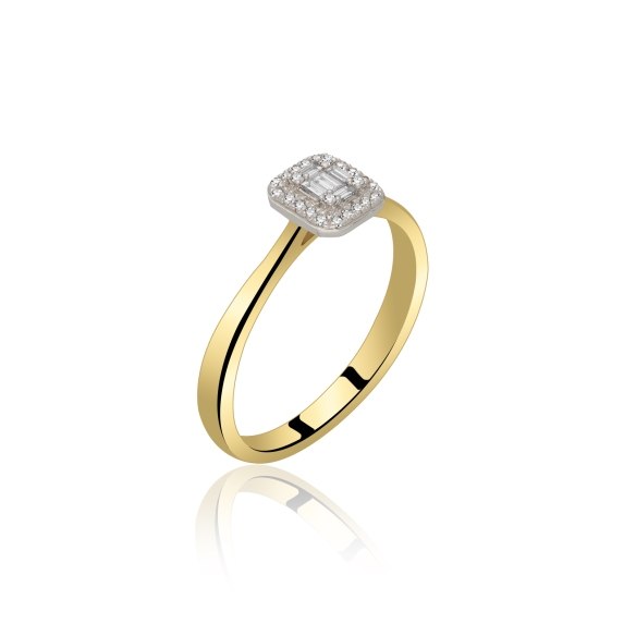 Pierścionek Złoty Z Brylantami 0,12ct RSR71618YW