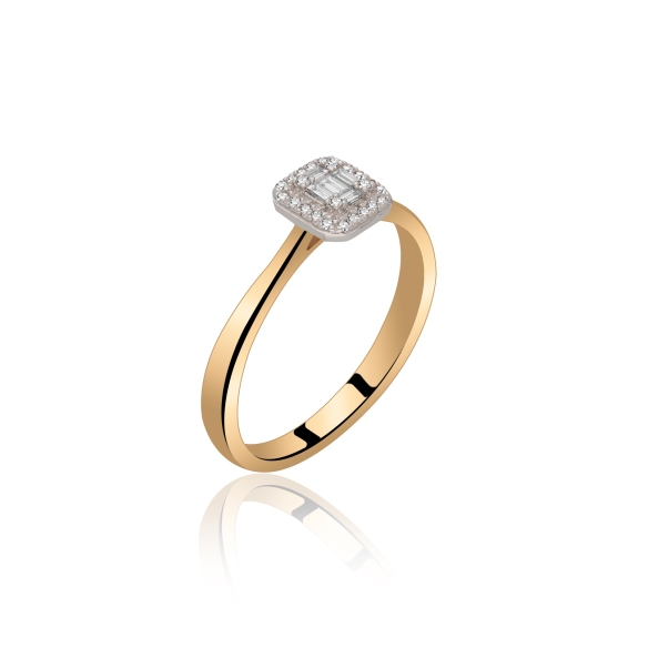 Pierścionek Złoty Z Brylantami 0,12ct RSR71618YW