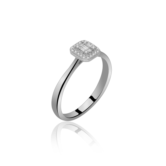 Pierścionek Złoty Z Brylantami 0,12ct RSR71618YW