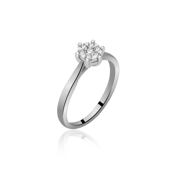 Pierścionek Złoty Z Brylantami 0,19ct  RSR74222YW