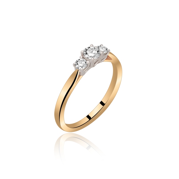 Pierścionek Złoty Z Brylantami 0,42ct RSR92525YW