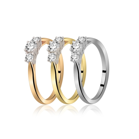 Pierścionek Złoty Z Brylantami 0,42ct RSR92525YW