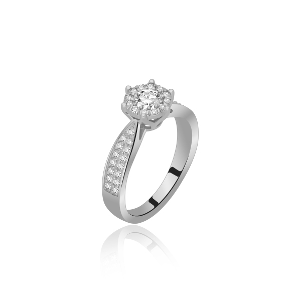 Pierścionek Złoty Z Brylantami 0,73ct RSR091