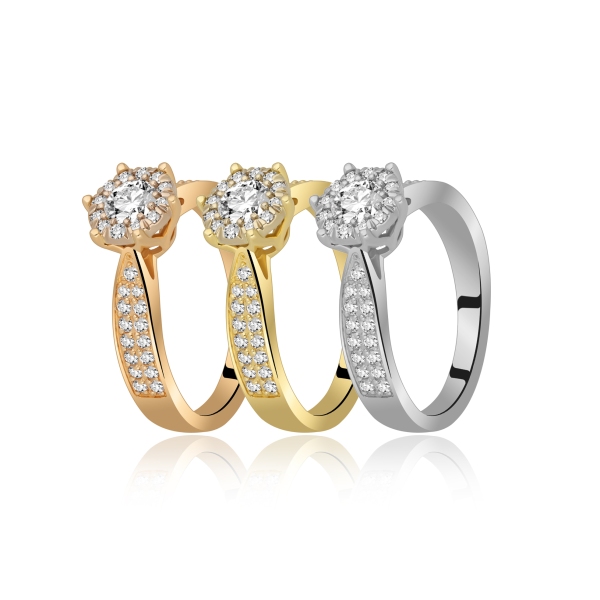 Pierścionek Złoty Z Brylantami 0,73ct RSR091