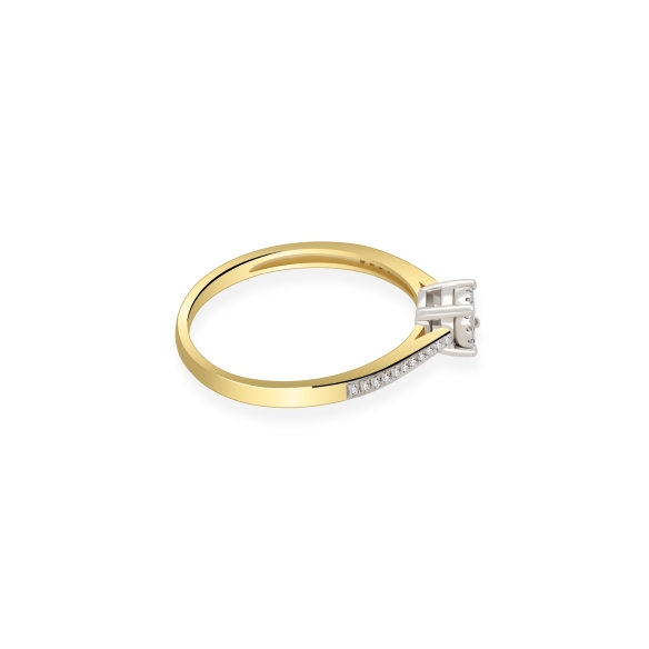 Pierścionek Złoty Z Brylantami 0,10ct RSR47655YW