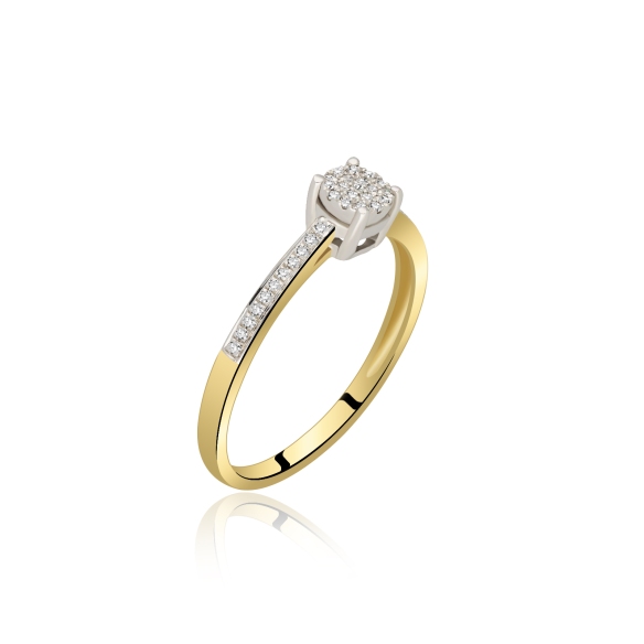 Pierścionek Złoty Z Brylantami 0,10ct RSR47655YW