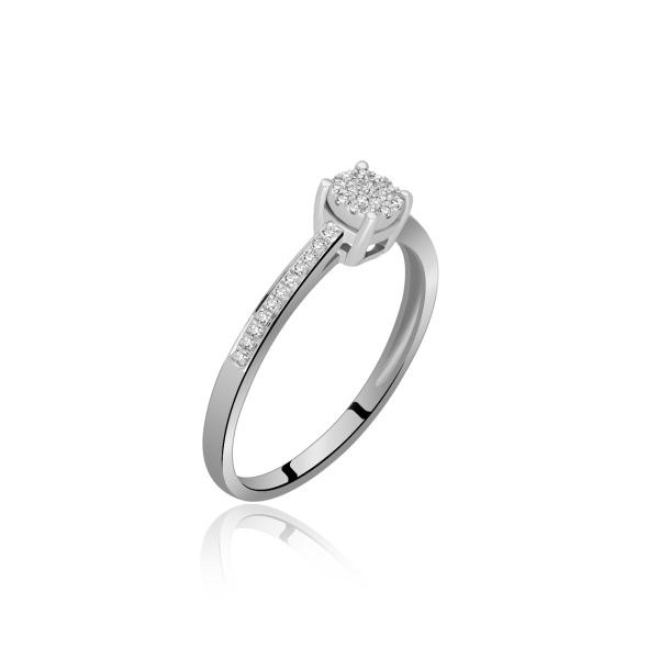 Pierścionek Złoty Z Brylantami 0,10ct RSR47655YW