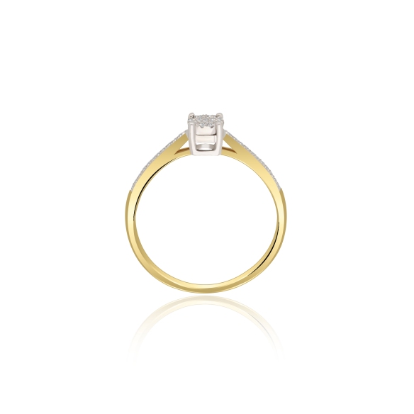 Pierścionek Złoty Z Brylantami 0,10ct RSR47655YW