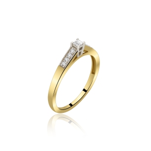 Pierścionek Złoty Z Brylantami 0,15ct RSV0055