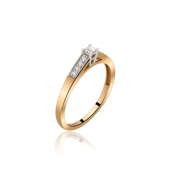 Pierścionek Złoty Z Brylantami 0,15ct RSV0055