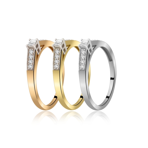 Pierścionek Złoty Z Brylantami 0,15ct RSV0055