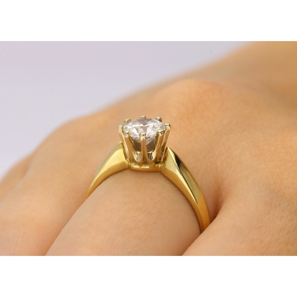 Złoty Pierścionek Z Brylantem 1,00ct RSI005