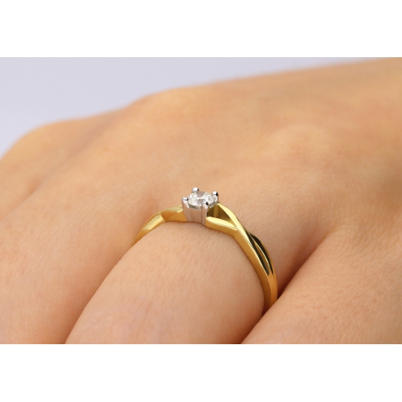 Pierścionek Złoty Z Brylantem 0,15ct RS0306BIS