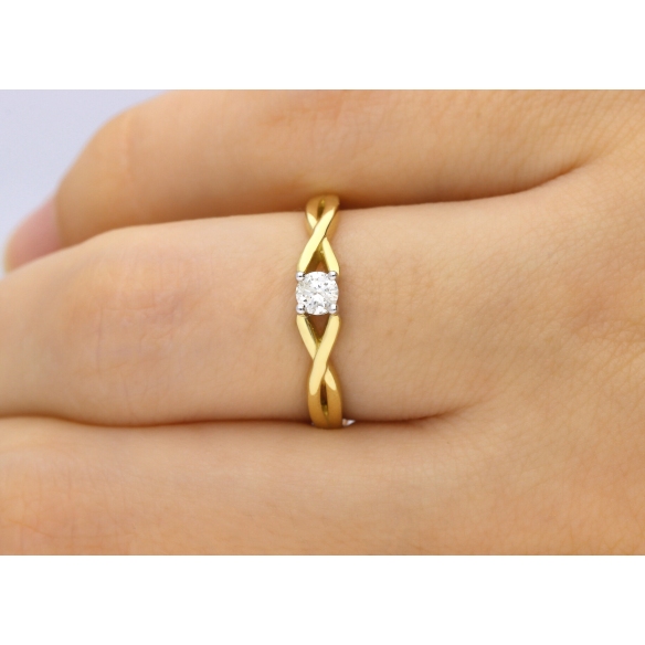 Pierścionek Złoty Z Brylantem 0,15ct RS0306BIS