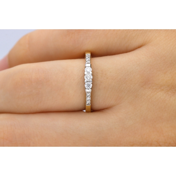 Pierścionek Złoty Z Brylantami 0,19ct RS0449