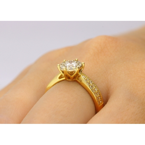 Pierścionek Złoty Z Brylantami 0,73ct RSR091