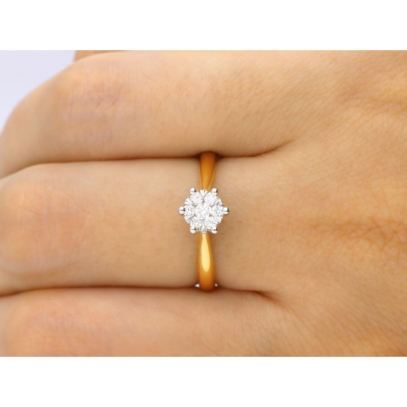 Pierścionek Złoty Z Brylantami 0,19ct  RSR74222YW