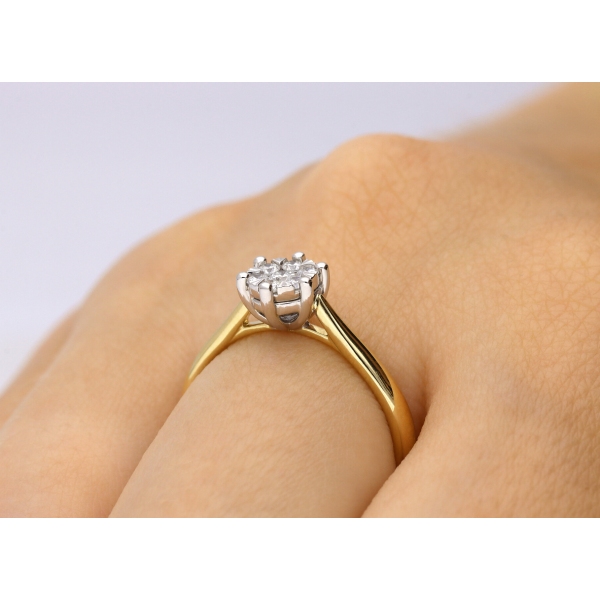 Pierścionek Złoty Z Brylantami 0,19ct  RSR74222YW