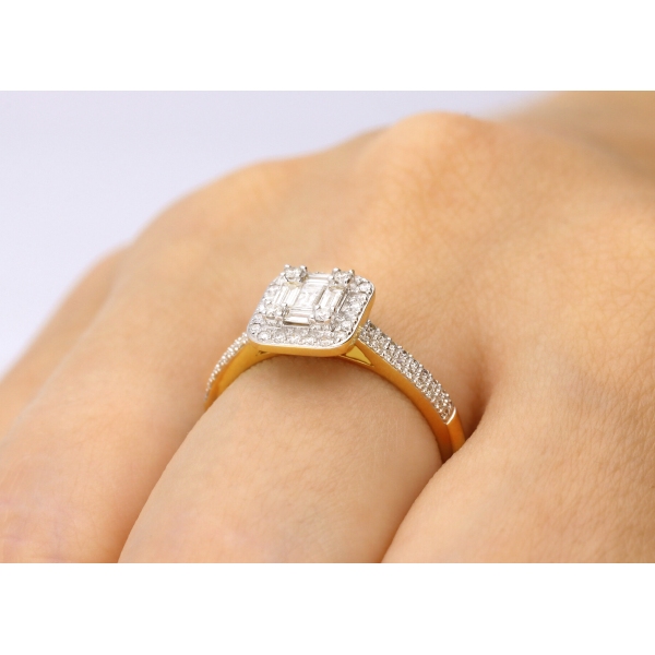 Pierścionek Złoty Z Brylantami 0,39ct RSR80432Y