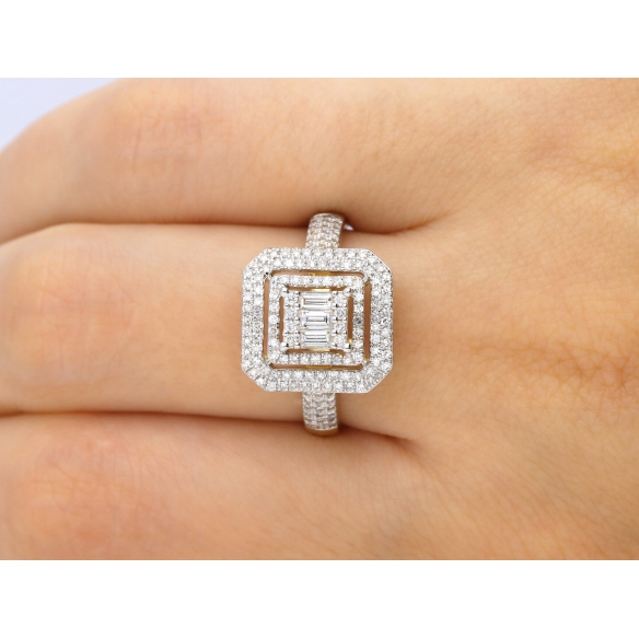 Pierścionek Złoty Z Brylantami 0,62ct RSR84316Y