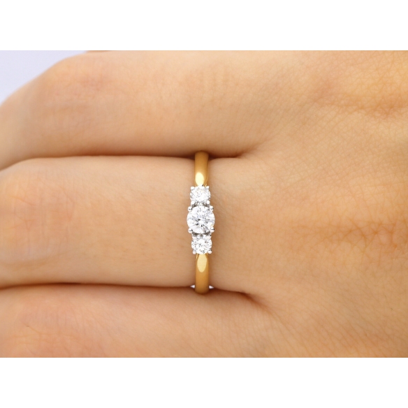 Pierścionek Złoty Z Brylantami 0,42ct RSR92525YW