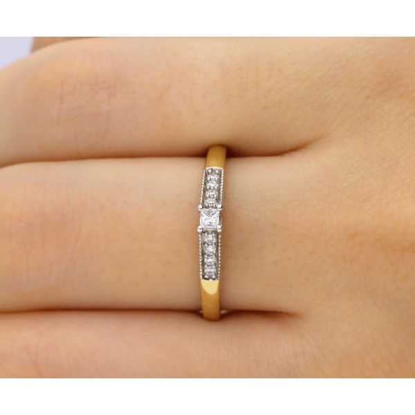 Pierścionek Złoty Z Brylantami 0,15ct RSV0055