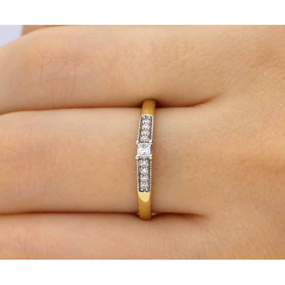 Pierścionek Złoty Z Brylantami 0,15ct RSV0055