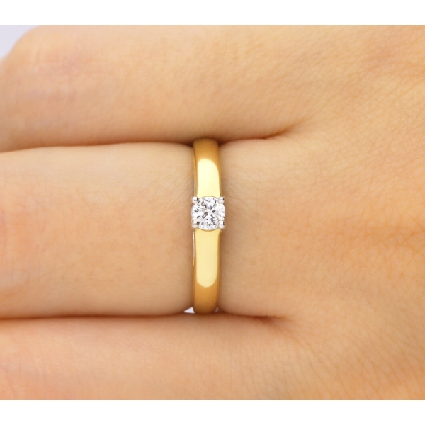 Pierścionek Złoty Z Brylantem 0,10ct RS0083