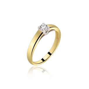 Pierścionek Złoty Z Brylantem 0,10ct RS0083