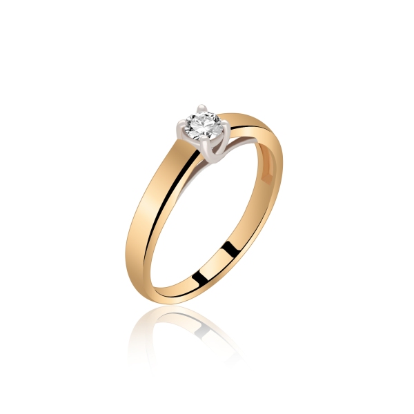 Pierścionek Złoty Z Brylantem 0,10ct RS0083
