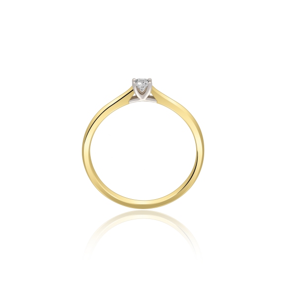 Pierścionek Złoty Z Brylantem 0,10ct RS0442